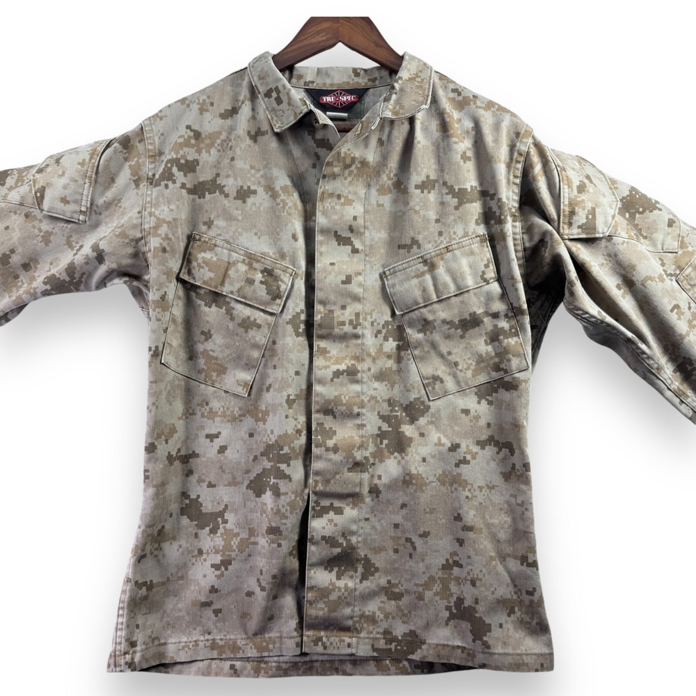 TRU-SPEC Men Small Brown Digital Camo Military Jacket Full Zip Outdoor Coat